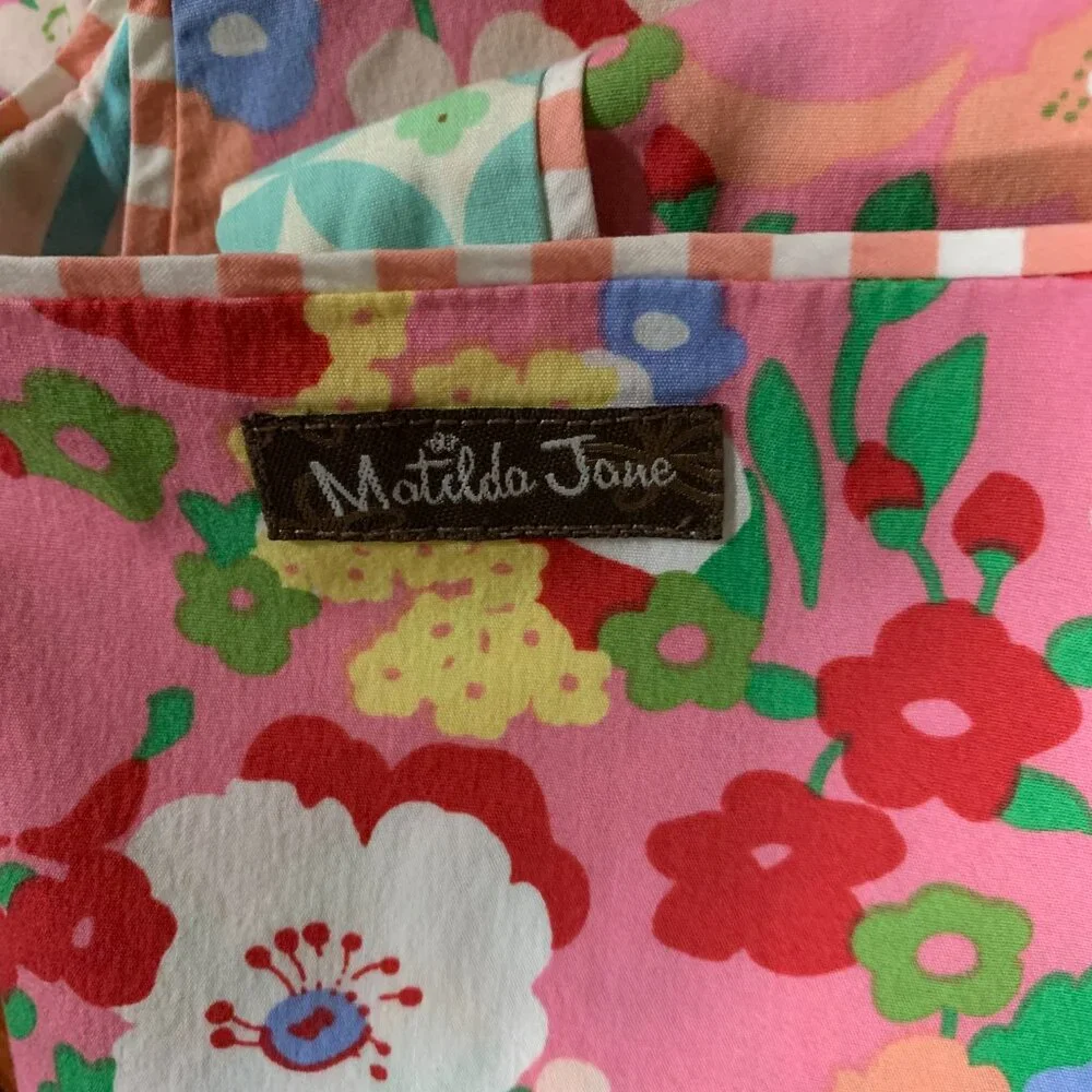 Matilda Jane Pink Floral Print Leah Sleeveless Women's Medium Fit & Flare Dress